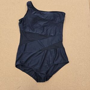 Maternity One Piece Swimsuit Size 3X One Shoulder And Mesh(A25)